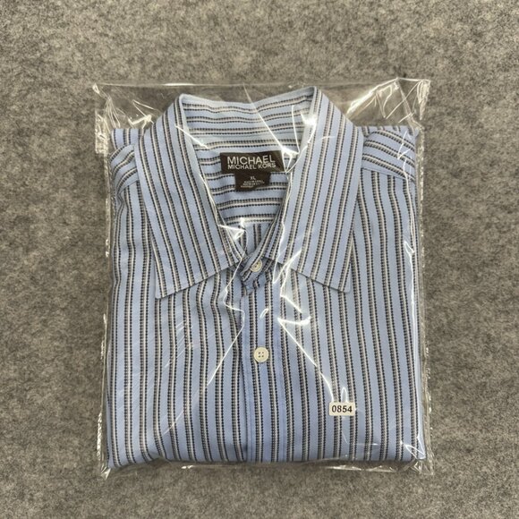 Michael Kors Men's Button-Up Designer Preppy Shirt, 100% Cotton, Blue, Size XL - Picture 10 of 10